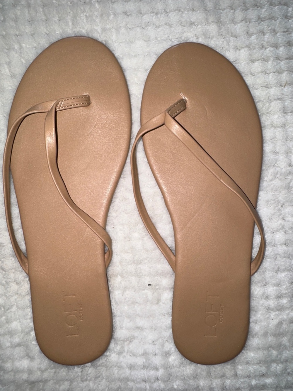 🩴 EUC LOFT Nude Minimalist Flip Flop Sandals – Women’s Size 10 - Picture 5 of 8